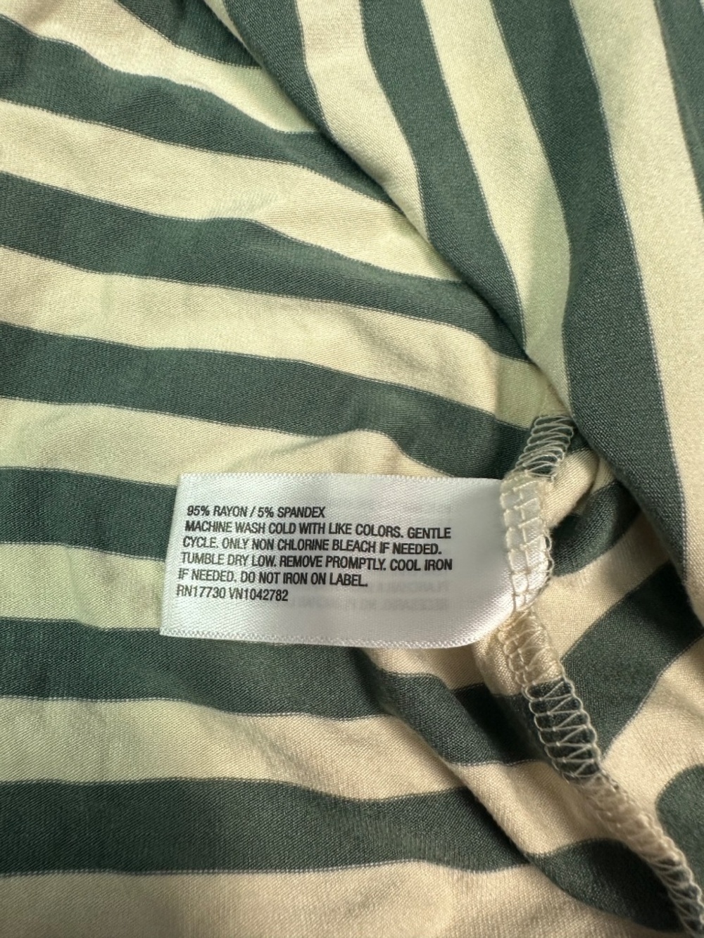 Ava & Viv Striped Turtleneck Long Sleeve Top - Sage & Cream. Sz 3X. - Picture 5 of 7